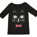 黒猫Bigフェイスカットソー