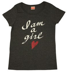 I am a girl ロゴカットソー（Mixグレー）