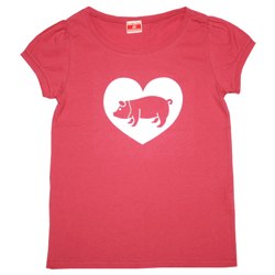 豚に真珠パフスリーブTシャツ